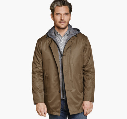 Men's Upton Water-Resistant Raincoat with Removable Liner - Johnston Murphy