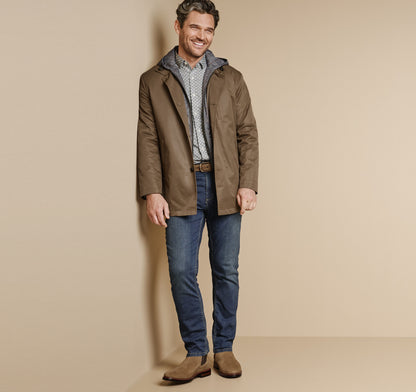 Men's Upton Water-Resistant Raincoat with Removable Liner - Johnston Murphy