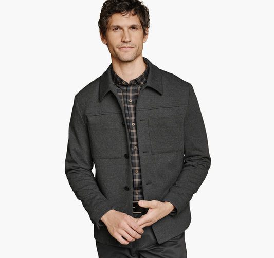 Men's Patterned Shirt Jacket - Johnston Murphy