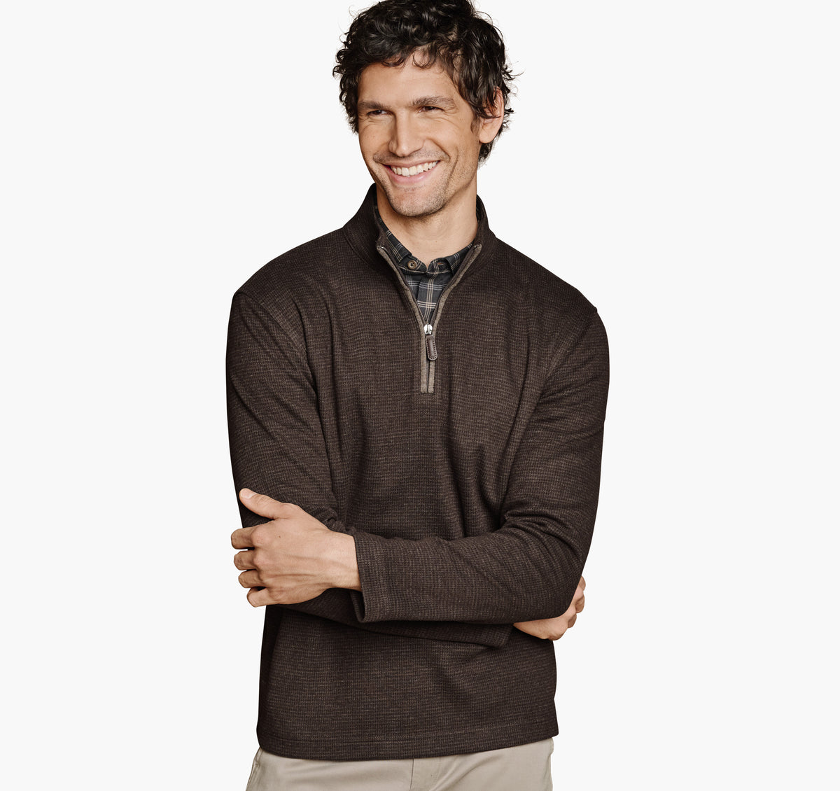 Men's Brushed Quarter-Zip - Johnston Murphy