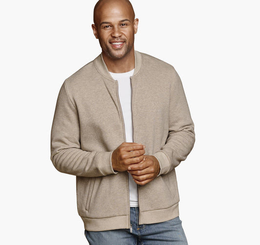 Men's Full-Zip Knit Bomber - Johnston Murphy