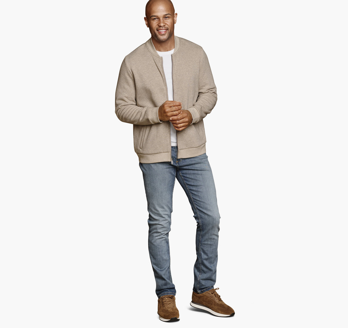 Men's Full-Zip Knit Bomber - Johnston Murphy