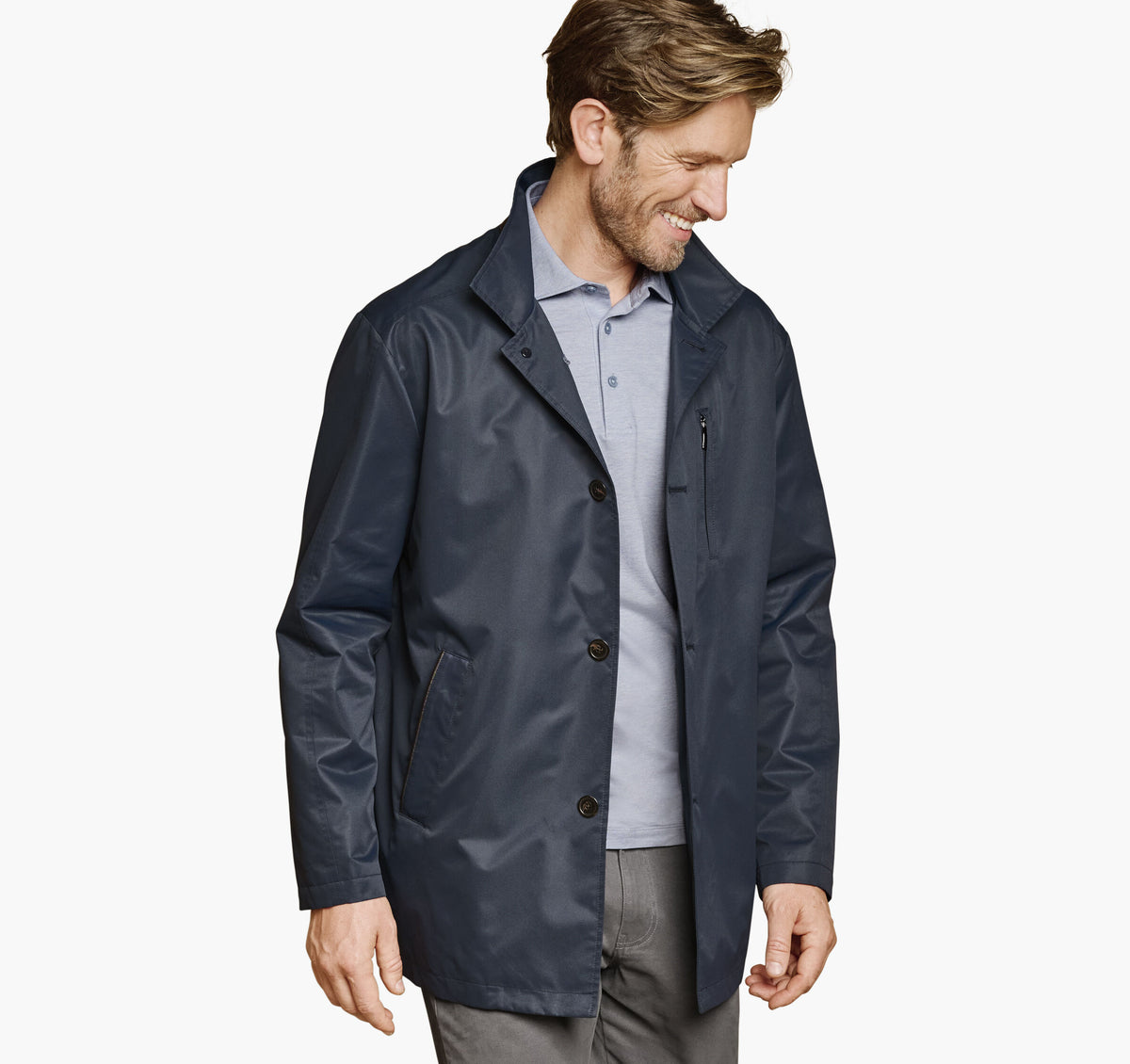 Men's Upton Water-Resistant Raincoat with Removable Liner - Johnston Murphy