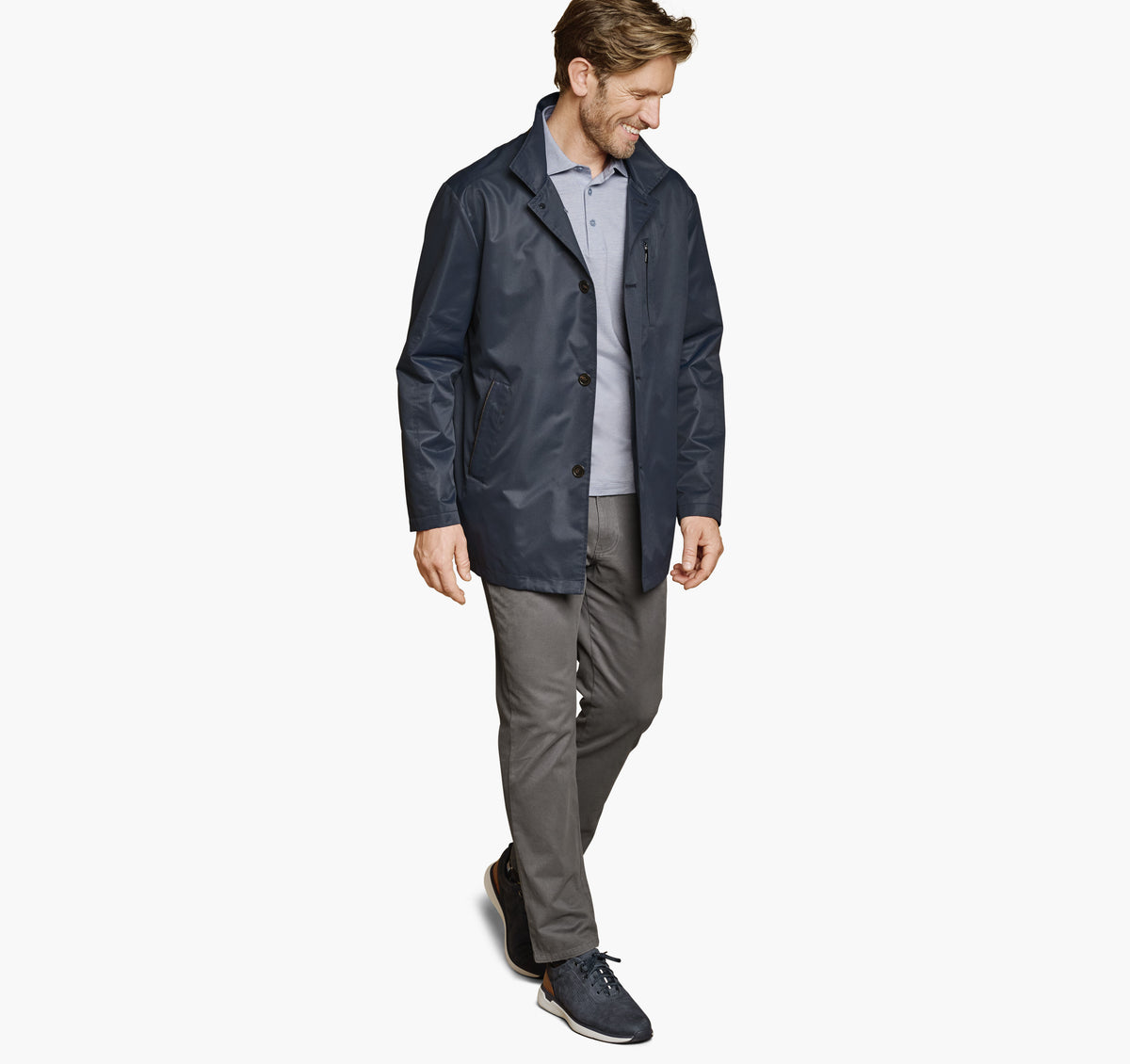 Men's Upton Water-Resistant Raincoat with Removable Liner - Johnston Murphy