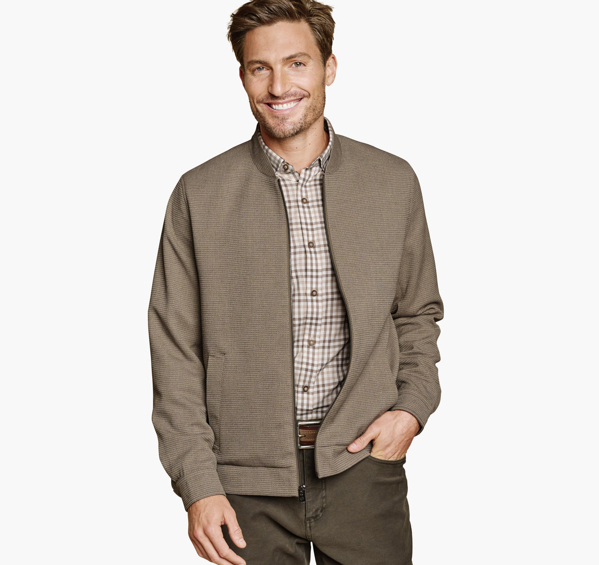 Men's Patterned Full-Zip - Johnston Murphy