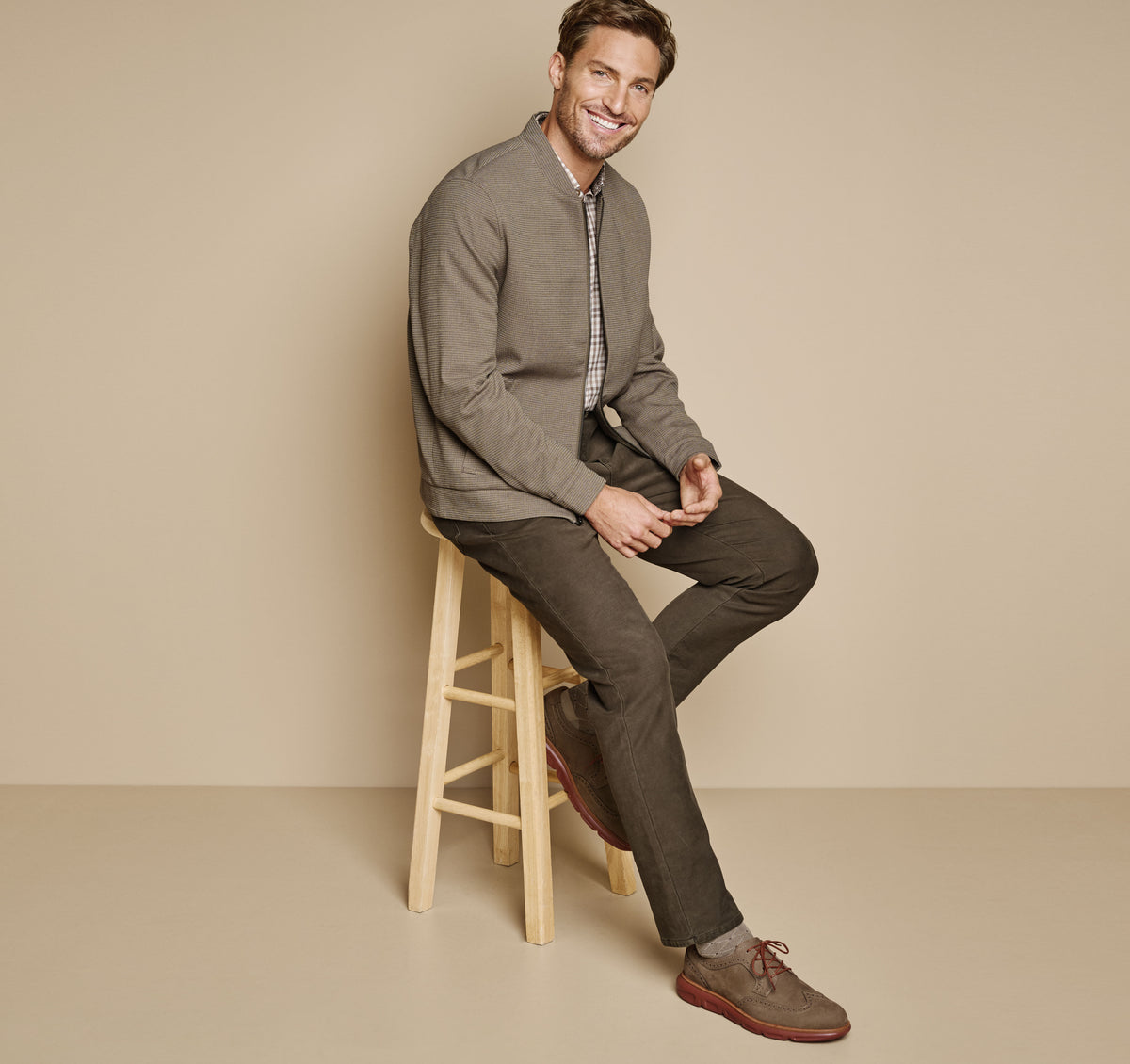 Men's Patterned Full-Zip - Johnston Murphy
