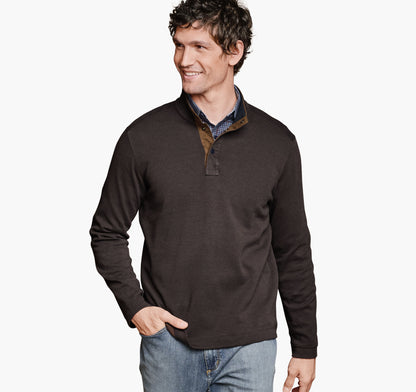 Men's Knit Jacquard Quarter-Snap Pullover - Johnston Murphy