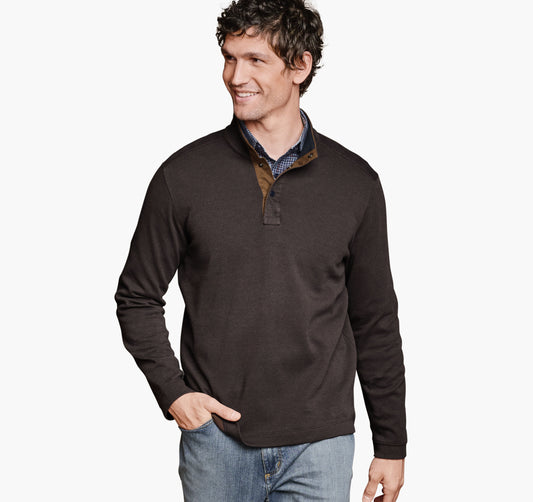 Men's Knit Jacquard Quarter-Snap Pullover - Johnston Murphy