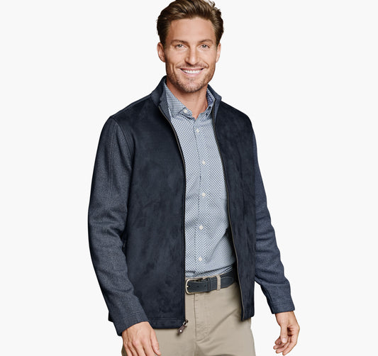 Men's Faux-Suede Full-Zip - Johnston Murphy