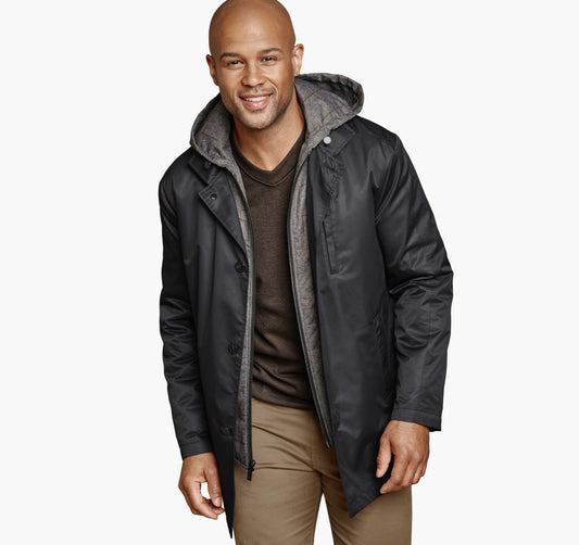 Men's Upton Water-Resistant Raincoat with Removable Liner - Johnston Murphy