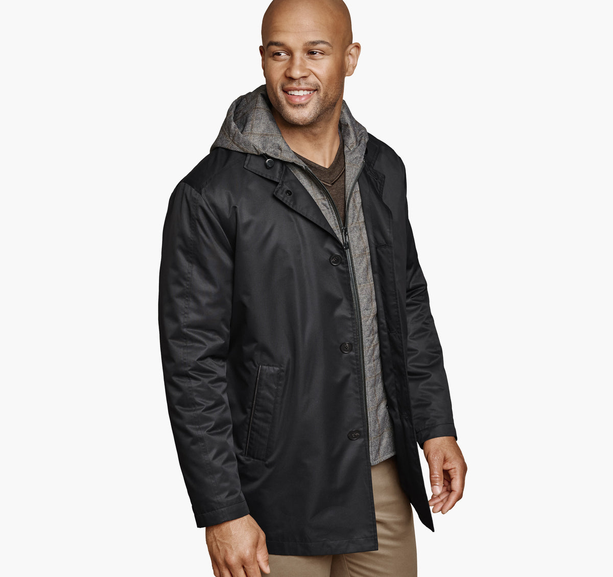 Men's Upton Water-Resistant Raincoat with Removable Liner - Johnston Murphy