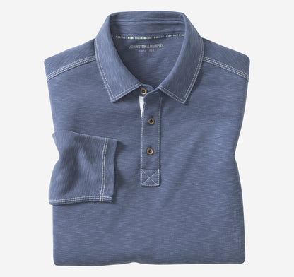 Men's Vintage Slub Long-Sleeve Polo - Johnston Murphy