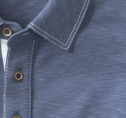 Men's Vintage Slub Long-Sleeve Polo - Johnston Murphy