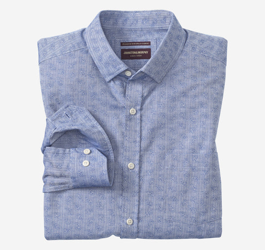 Men's Long-Sleeve Jacquard Shirt - Johnston Murphy