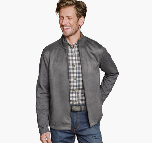 Men's Faux-Suede Full-Zip - Johnston Murphy