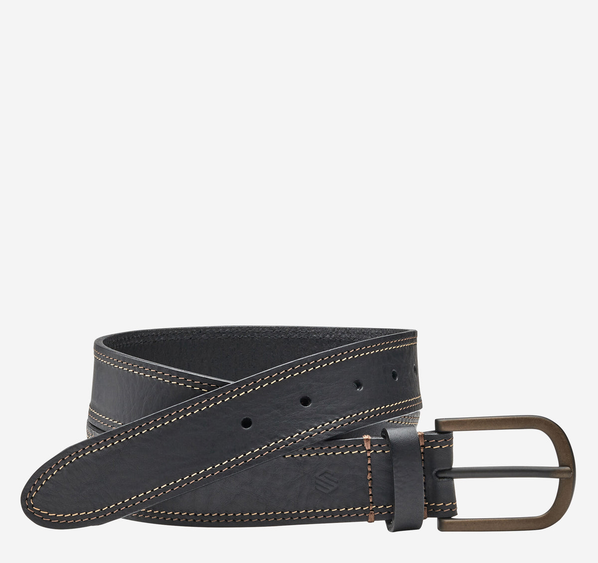 Men's Double Contrast Stitched Belt - Johnston Murphy