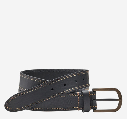 Men's Double Contrast Stitched Belt - Johnston Murphy